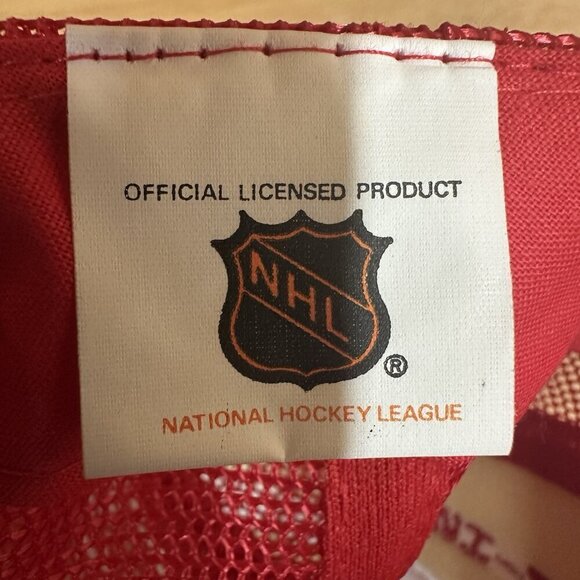 Vintage Washington Capitals NHL Snapback Hat Red White Mesh Foam - Picture 6 of 6